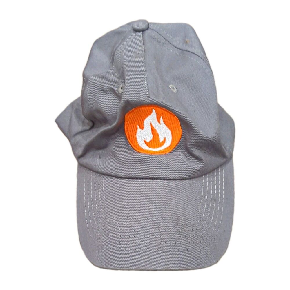Blaze Pizza Hit Wear Gray Baseball Cap Hat w/ Orange & White Flame One Size